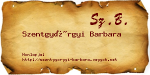 Szentgyörgyi Barbara névjegykártya