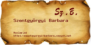Szentgyörgyi Barbara névjegykártya