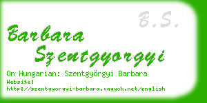 barbara szentgyorgyi business card